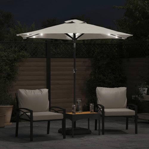  Vrtni suncobran s čeličnom &amp;scaron;ipkom LED bijeli 225 x 225 x 212 cm Slike