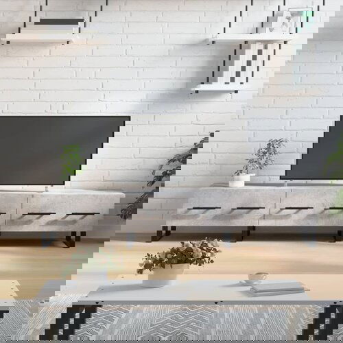 VidaXL TV omarica betonsko siva 150x36x30 cm inženirski les Slike