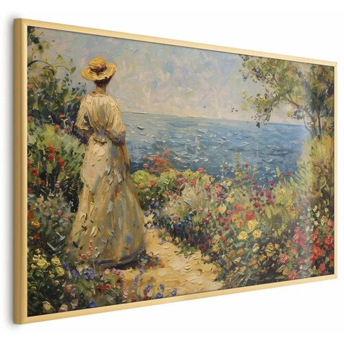 Plakat - Nostalgic impression - a pensive woman contemplating 90x60 Zlatni okvir Cijene
