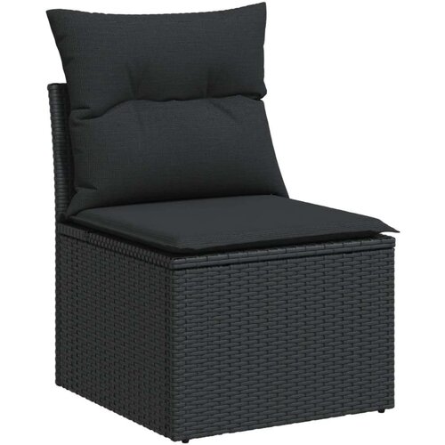 vidaXL 10-dijelni set vrtnih sofa s jastucima crni od poliratana Cijene