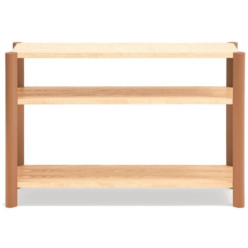 Teulat Ciglasti/u svijetloj prirodnoj boji regal u dekoru hrasta 126x84x43 cm Bona &ndash; Cijene