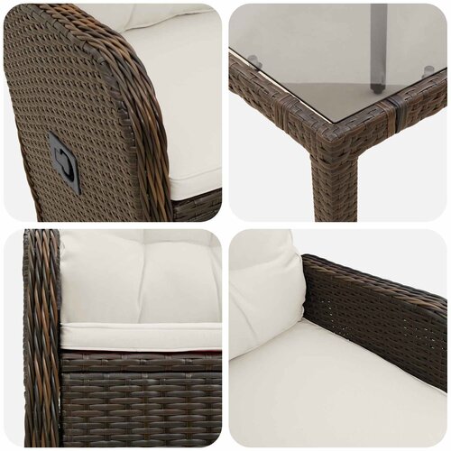  set za objedovanje 7 pcs Smeđa i krem bijela Slike