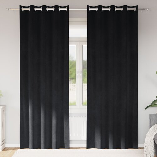 vidaXL Zavjese Crne Poliester 140 x 245 cm Dekorativni umetci Cijene