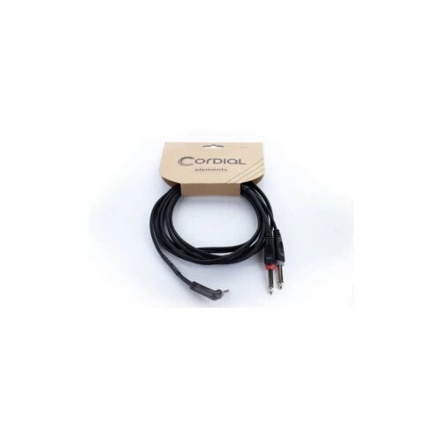 Cordial 14866 audio Y-adapter [1x 3,5 mm banana utikač - 2x klinken utikač 6.3 mm (mono)] 1 m crna PVC obloga, vod s dv Cijene