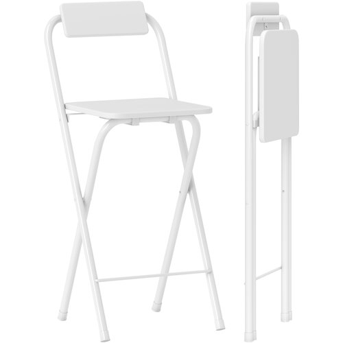 HOMCOM barski stol MDF, jeklo 37D x 45&Scaron; x 87V cm Bel, (5000242643) Cene