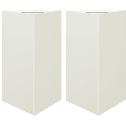  Vrtne sadilice 2 kom bijele trokutaste 50x43x75 cm čelične Slike