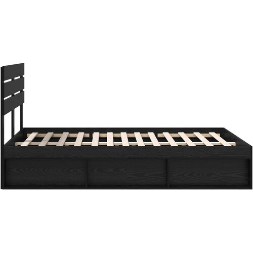  Krevetna konstrukcija Crna 150 x 200 cm Čvrsto borovo drvo Slike