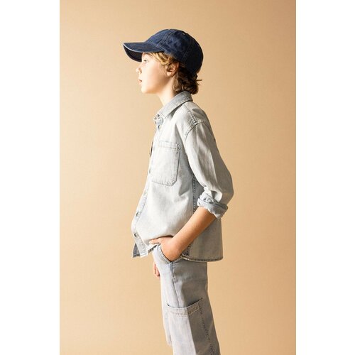 Defacto Boy Oversize Fit Polo Neck Jean Shirt Slike