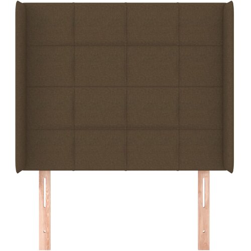  Uzglavlje s u&amp;scaron;ima tamnosmeđe 103x16x118/128 cm od tkanine Slike