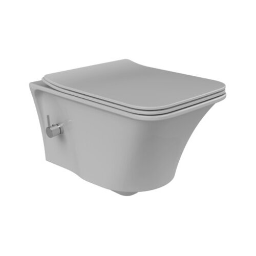 Turkuaz WC &amp;scaron;koljka viseća Ibiza rimless Siva Mat 01890A-D-97 sa bide funkcijom topla/hladna Slike