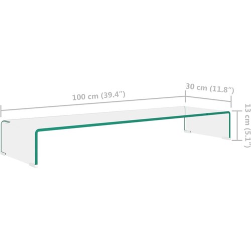  Stalak za TV /Monitor Prozirno Staklo 100x30x13 cm Slike