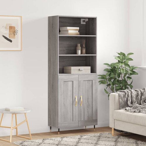 vidaXL Visoka komoda siva sonome 69 5x34x180 cm od konstruiranog drva Cijene
