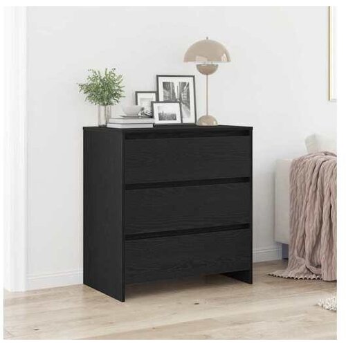 vidaXL Komoda crni hrast 70x41x75 cm Inženirsko drvo - Crni hrast Cijene