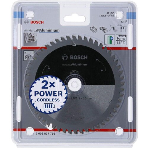 Bosch Standard for Aluminium list kružne testere za akumulatorske testere 150x1,8x20 T52 Cene
