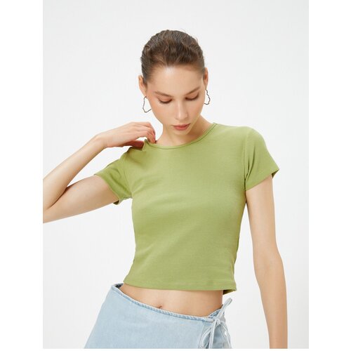 Koton Crop Basic T-Shirt Short Sleeve Round Neck Cotton Slike