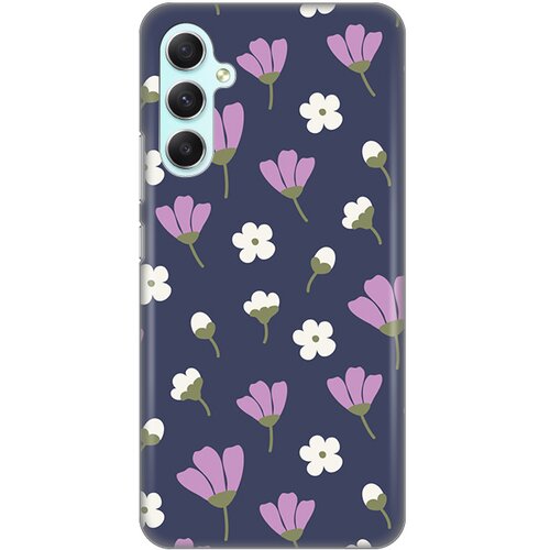 silikonska maska za Samsung A346B Galaxy A34 5G Spring flowers Print Skin ljubičasta Slike