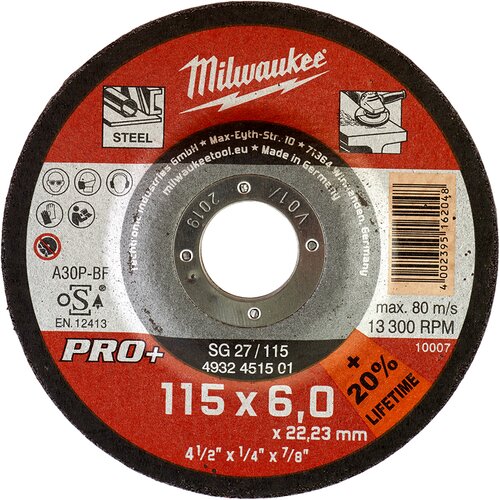 Milwaukee Brusna ploča za metal PRO+ SG27 115 x 6 mm Slike