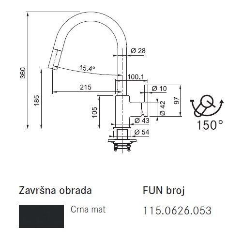Franke 115.0626.053 Lina FC 6051.901 izvlečna kuhinjska armatura Slike