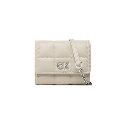 Calvin Klein Ročna torba Re-Lock Quilt Trifold Md W/Strap K60K610476 Siva