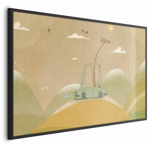  Plakat - Traveling Giraffe 30x21 Crni okvir Cene