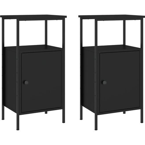 Maison Chic Dvo delni komplet Nočne omarice - Nočne mize črna 41x31x80 cm inženirski les, (21688380) Slike