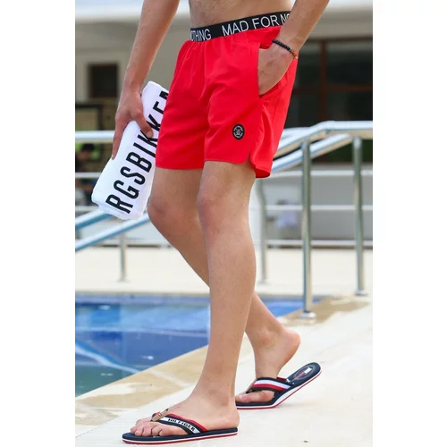 Madmext Swim Shorts - Red - Plain