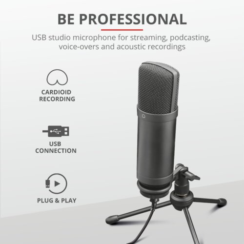 Trust GXT252 Emita+ Streaming Professional USB studio mic &amp;ndash; Including high-end shock mount Slike