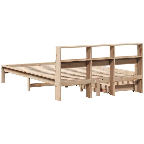  Krevet s regalom za knjige bez madraca 120x190 cm od borovine Slike