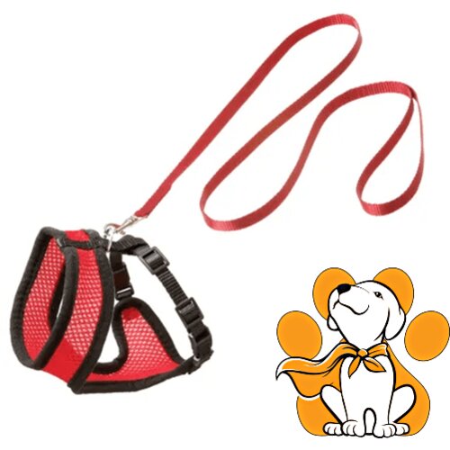 Flamingo am Sa Povodnikom Za Velike Mačke Harness&Leash, Crno-Crveni, 120cm Cene