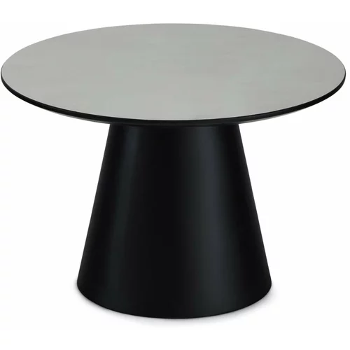 Furnhouse Crni/svijetlo sivi stolić za kavu s pločom stola u mramornom dekoru ø 60 cm Tango –