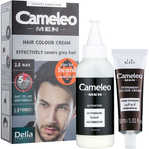Delia Cosmetics Cameleo Men barva za lase odtenek 1.0 Black 30 ml Slike