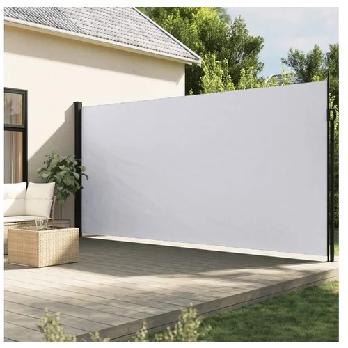 vidaXL Zložljiva stranska tenda bela 200x600 cm