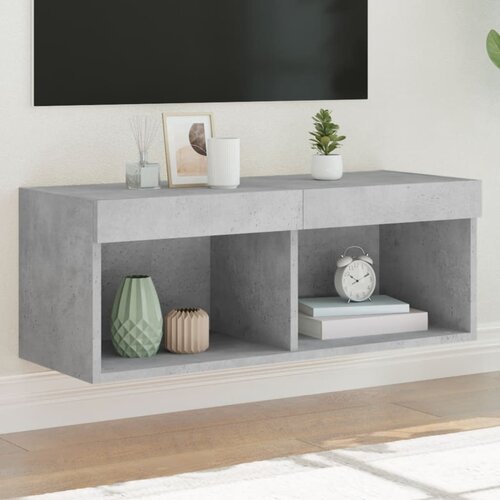 TV ormarić s LED svjetlima siva boja betona 80x30x30 cm Cijene