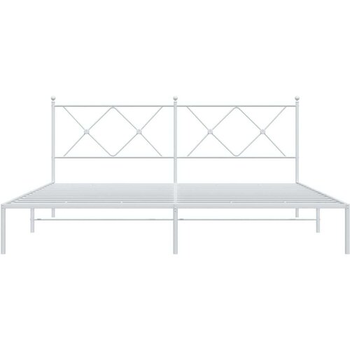 VidaXL metalni okvir za krevet s uzglavljem bijeli 180x200 cm Slike