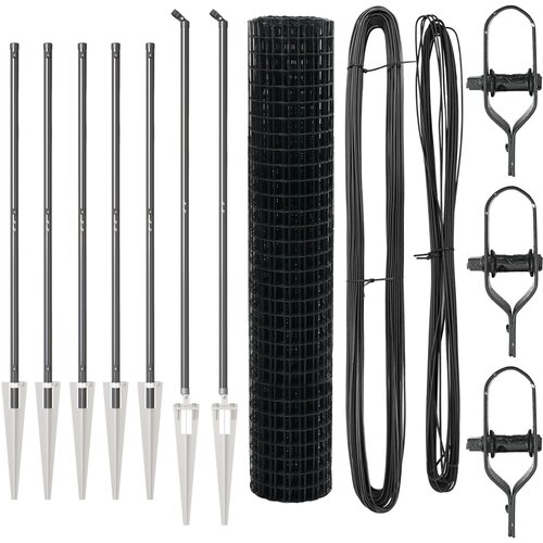 VidaXL Euro Ograda s 7 &amp;scaron;iljkastih postova 1.5x10 m od pocinčanog čelika siva Slike