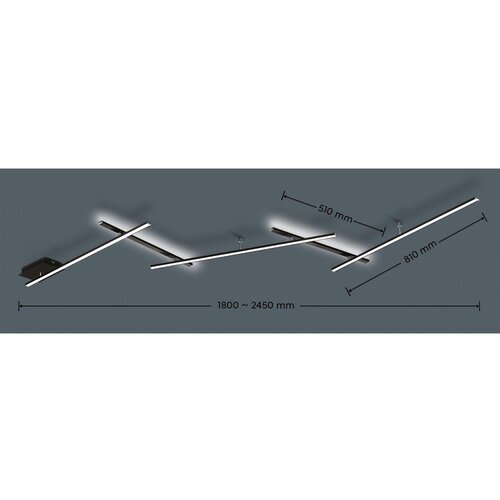  Mat črna LED zatemnitvena stropna svetilka 50x245 cm Indira &amp;ndash; Slike