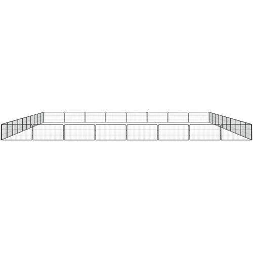  Ograda za pse s 36 panela crna 100 x 50 cm čelik obložen prahom Slike