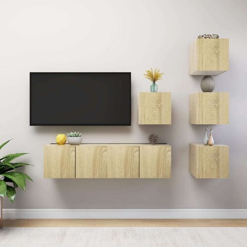  6-dijelni set TV ormarića boja hrasta sonome od iverice Cijene