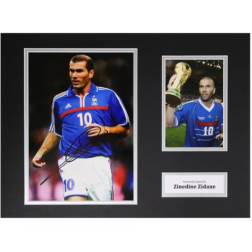  zinedine zidane signed 16"x12" photo display france autograph memorabilia coa