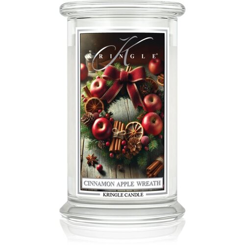 Kringle Candle Cinnamon Apple Wreath mirisna svijeća 624 g Slike
