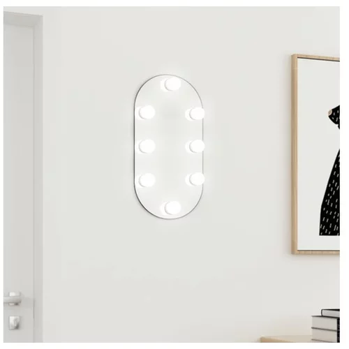  Ogledalo z LED lučkami 40x20 cm stekleno ovalno