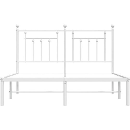 VidaXL Metalni okvir za krevet s uzglavljem bijeli 150x200 cm Slike