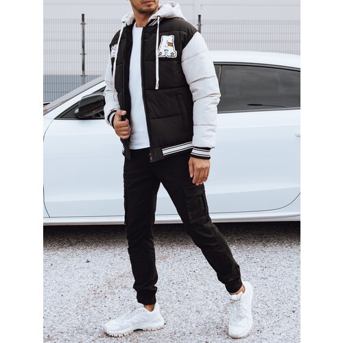 DStreet Men&amp;#039;s winter jacket with hood black Slike