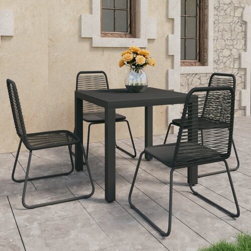 vidaXL 5-dijelni vrtni blagovaonski set od PVC ratana crni Cene