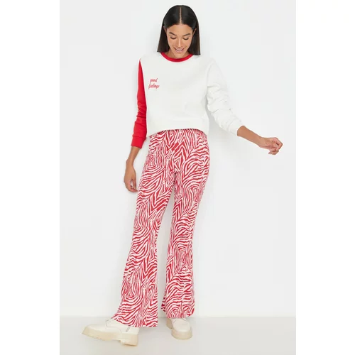 Trendyol Red Flare Knitted Trousers