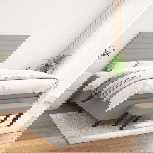  Box spring postelja z vzmetnico svetlo siva 120x200 cm blago, (20892827) Cene