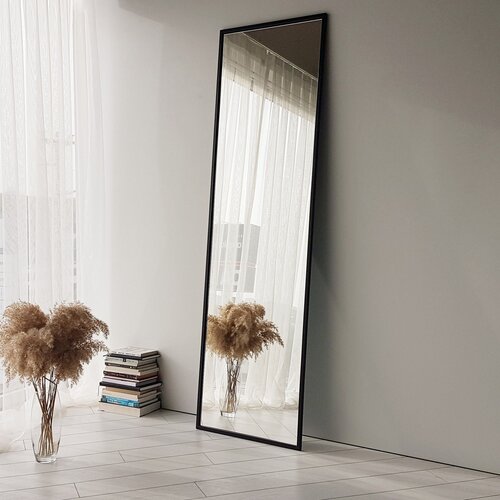  Cool ayna / metalni okvir / 170x50cm crno stojeće ogledalo Slike