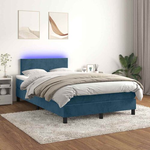  box spring s madracem LED tamnoplavi 120x200 cm bar&scaron;un Cijene
