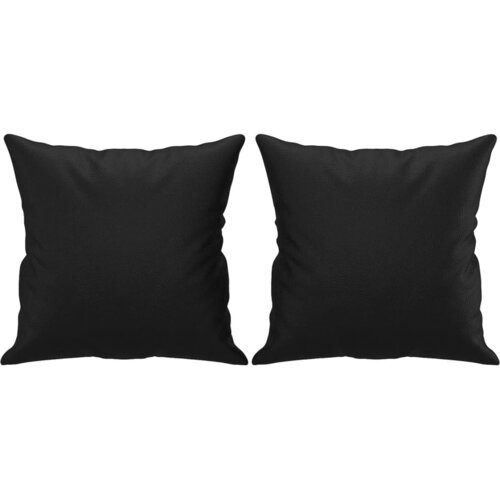  3-dijelni set sofa s jastucima crna od umjetne kože Slike
