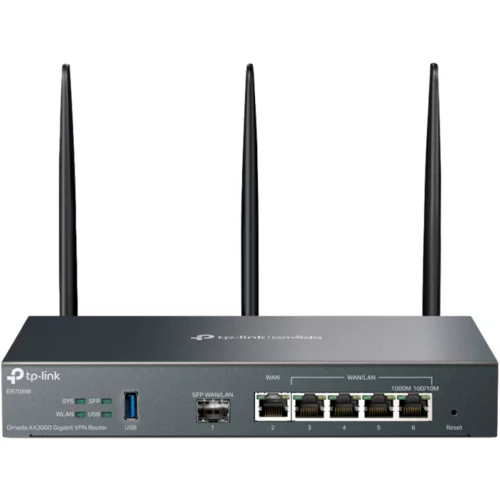 Tp-link ER706W Omada AX3000 Wi-Fi 6 Gigabit VPN Router, 1× Gigabit SFP WAN/LAN Port, 1× Gigabit RJ45 WAN Port, 4× Gigabit WAN/LA